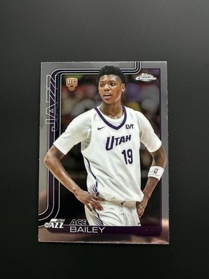 ACE BAILEY 2025-26 TOPPS CHROME ROOKIE BASKETBALL BASE JAZZ #255 B RC Q6011