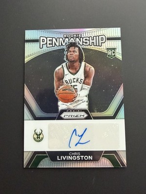 CHRIS LIVINGSTON NBA Bucks 2023-24 Panini Prizm Penmanship RC Auto #RP-CLG Card
