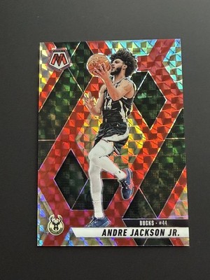 2024-25 Mosaic Andre Jackson Jr. Choice Fusion Red & Yellow /75 Bucks