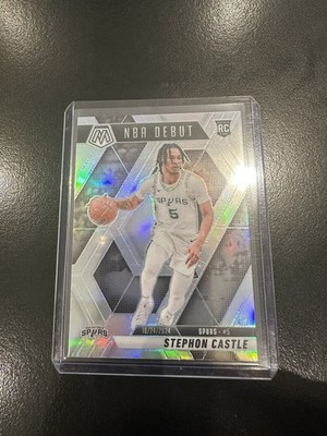 Stephon Castle 2024-25 Panini Mosaic Silver NBA Debut RC Spurs #267 -7.17