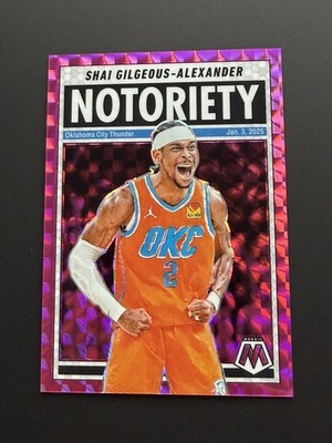2024-25 Mosaic Shai Gilgeous-Alexander Notoriety Pink Mosaic Prizm /149