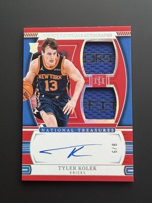 2024-25 Panini National Treasures Rookie Dual Patch Auto /8 Tyler Kolek RC