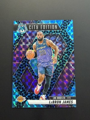 2024-25 Panini Mosaic LeBron James /25 Spectris Blue Prizm #286 City Edition