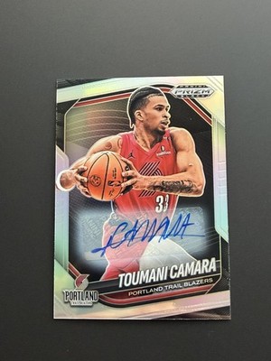 2024-25 Panini Prizm Black Toumani Camara Auto Silver Prizms #149 Trail Blazers