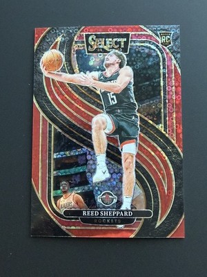 2024-25 Panini Select - Courtside Reed Sheppard Red Disco Prizm /49 (RC)