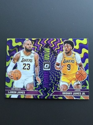 2024-25 Donruss Optic Optical Illusions Purple Lebron James/ Bronny James