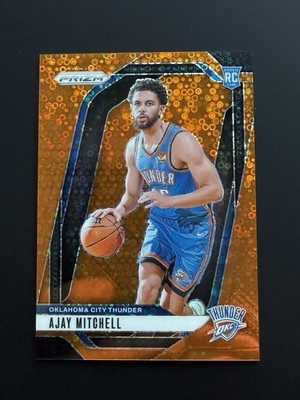 Ajay Mitchell 2024-25 Panini Prizm Basketball RC Orange Disco /125