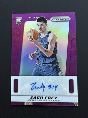 2024-25 Prizm Deca Signatures Purple #61 Zach Edey RC ROOKIE AUTO /75 Grizzlies