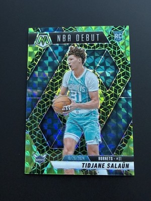 Tidjane Salaun 2024-25 Panini Mosaic #268 NBA Debut Spectris Green Rookie /5