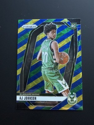 2024-25 Panini Prizm Choice Blue Yellow & Green Prizm AJ Johnson #251 Rookie RC