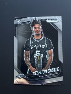 2024-25 Panini Prizm Black Stephon Castle #96 Silver Prizm Rookie RC Spurs