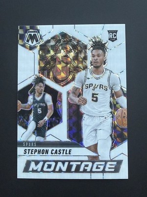 2024-25 Panini Mosaic - Montage Stephon Castle #21 White Mosaic Prizm /25 (RC)