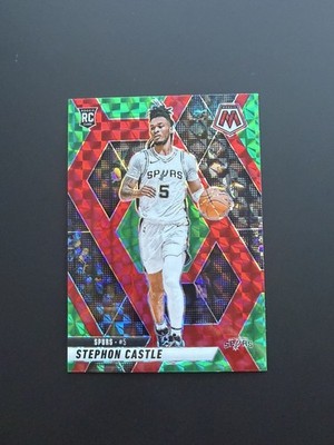 2024-25 Panini Mosaic Stephon Castle #236 Red Green Prizm RC Rookie Spurs &12202