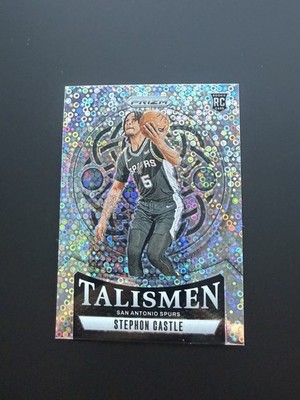 2024-25 Panini Prizm Fast Break Stephon Castle #14 Silver Disco Talismen RC