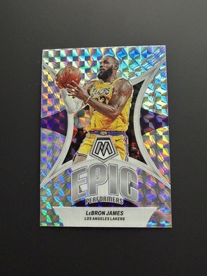 LEBRON JAMES 2023/24 PANINI MOSAIC EPIC PERFORMERS SILVER PRIZM REFRACTOR 2 MINT