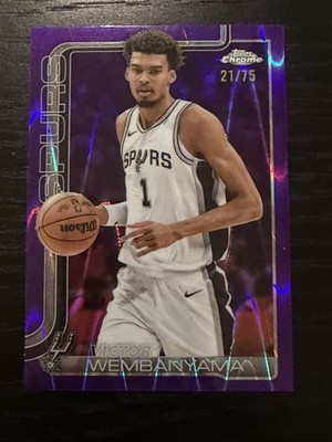 2025-26 Topps Chrome Victor Wembanyama Purple Wave #/75 Spurs