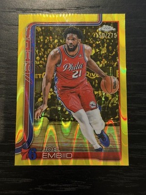 2025-26 Topps Chrome - Joel Embiid #149 Yellow Wave Refractor /275