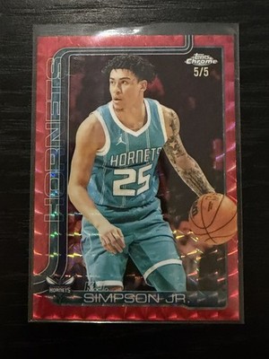 K.J. SIMPSON JR. 2025-26 TOPPS CHROME RED geometric HORNETS /5