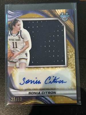 2024-25 Bowman University Best Sonia Citron Patch Auto Gold # /50