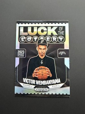 VICTOR WEMBANYAMA 2024-25 PRIZM BLACK LUCK OF THE LOTTERY SILVER Q3329