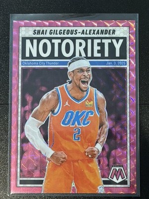 2024-25 Panini Mosaic Shai Gilgeous-Alexander Notoriety Pink Mosaic #/149