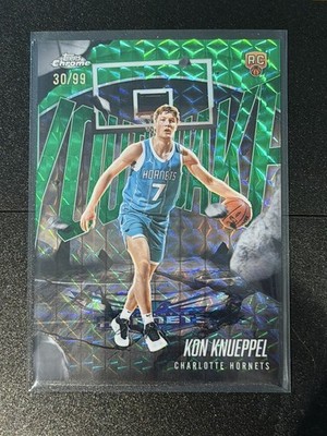 2025-26 Topps Chrome Kon Knueppel RC Rookie Youth Quake Green Refractor /99