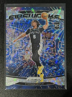 2024-25 Panini Prizm Stephon Castle SILVER Disco RC #13 Fireworks Spurs