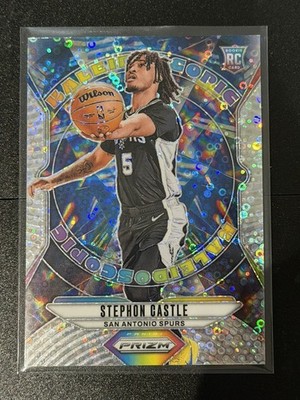 2024-25 Panini Prizm Fast Break Stephon Castle #19 Silver Disco Kaleidoscopic RC