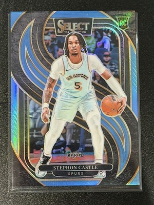2024-25 Panini Select Stephon Castle Premier RC Light Blue Prizm #/299 Spurs